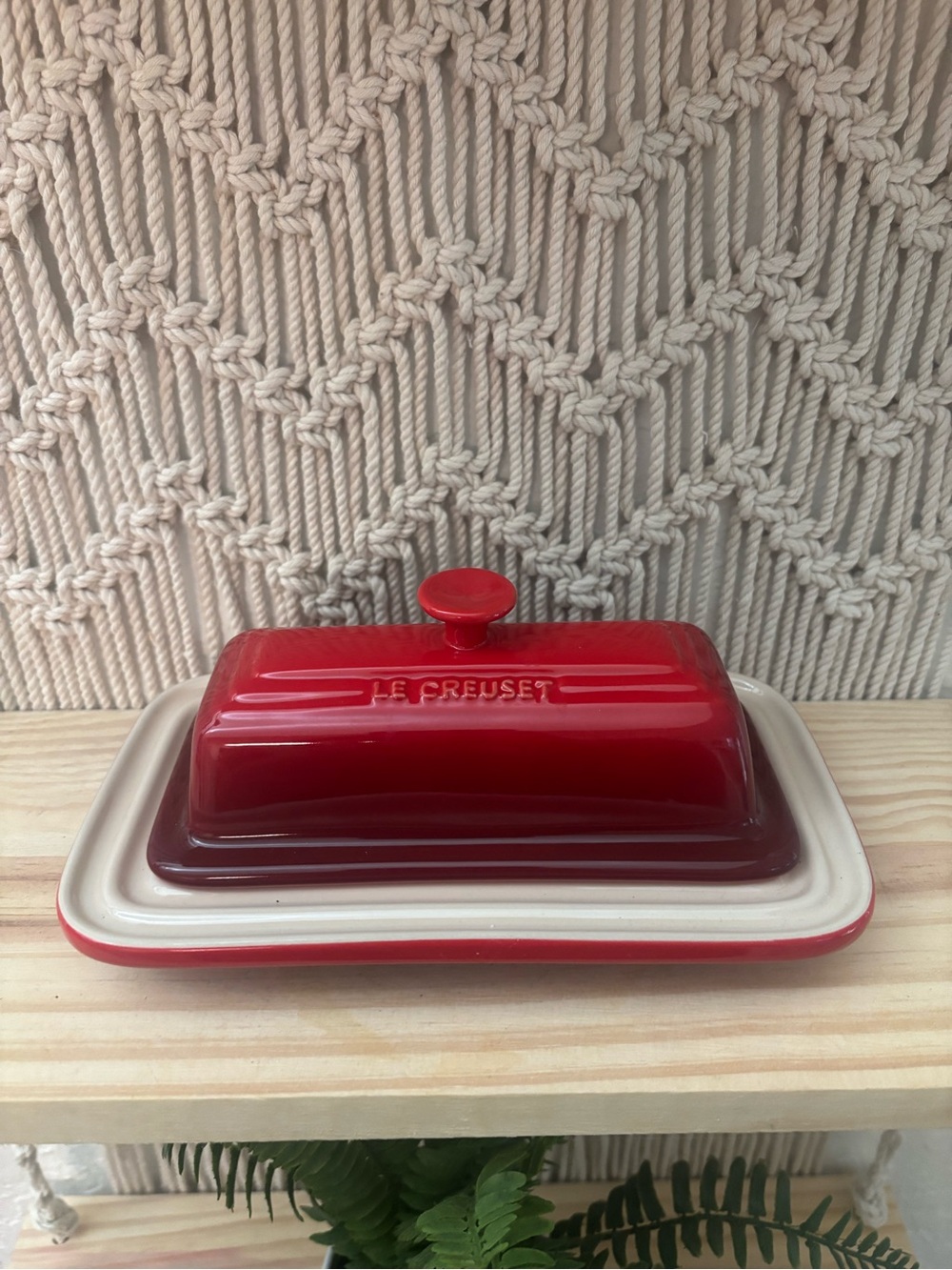Le Creuset Heritage Red Stoneware Butter Dish